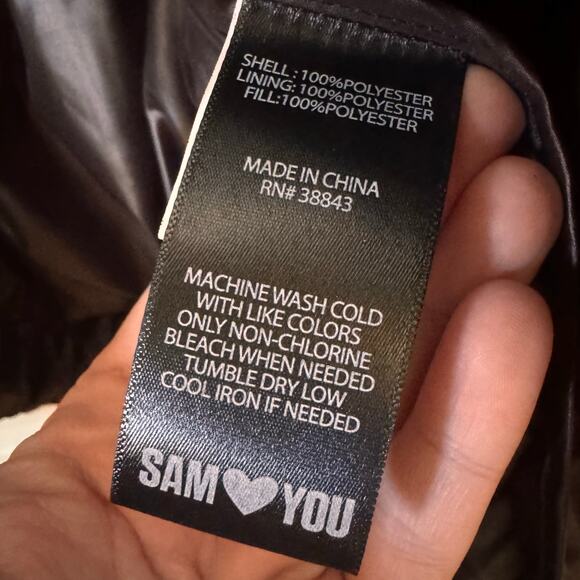 Sam Edelman Leopard Cheetah Print Puffer Funnel Neck Jacket Size M - Picture 15 of 15